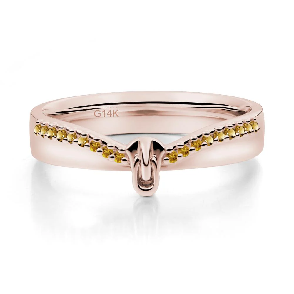 Unique Half Eternity Citrine Wedding Band Ring - Image 5