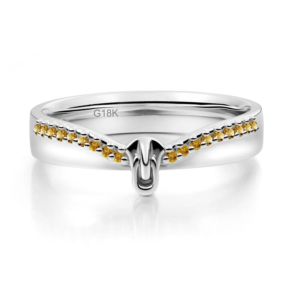 Unique Half Eternity Citrine Wedding Band Ring - Image 9