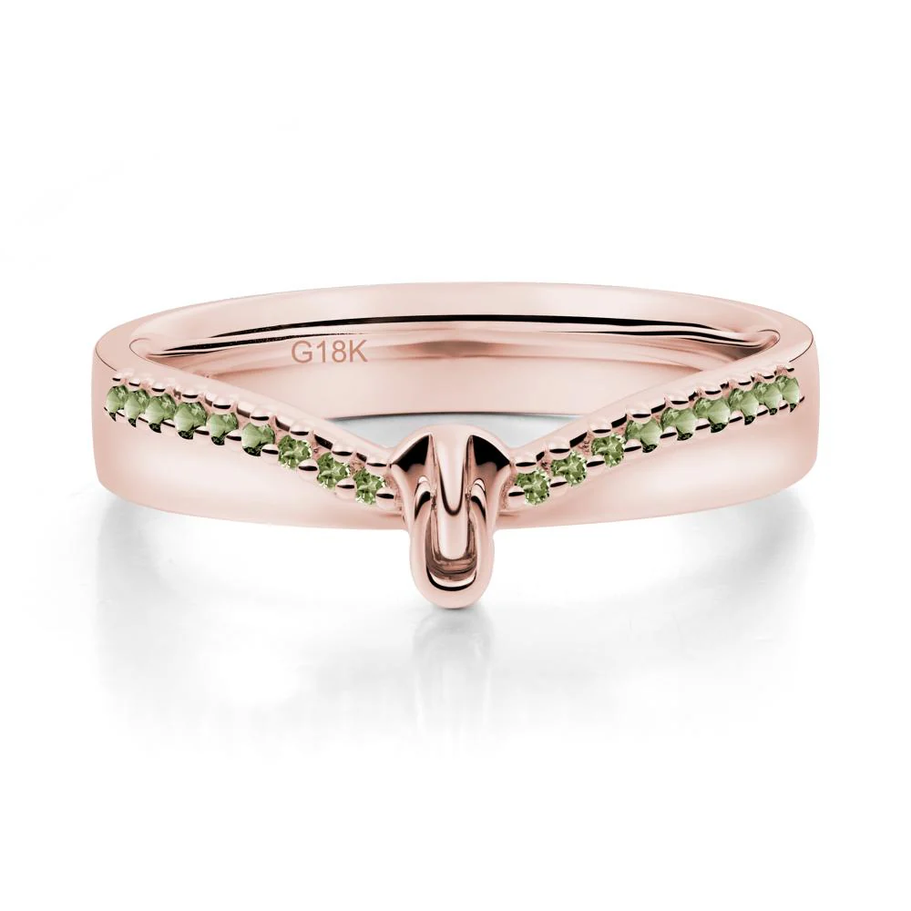 Unique Half Eternity Peridot Wedding Band Ring - Image 3
