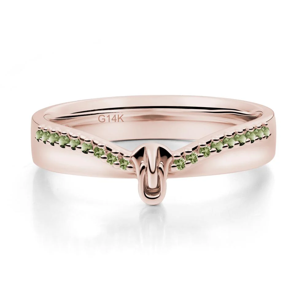 Unique Half Eternity Peridot Wedding Band Ring - Image 4