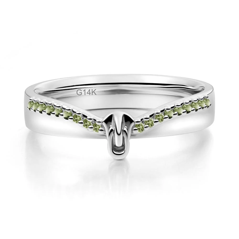 Unique Half Eternity Peridot Wedding Band Ring - Image 5