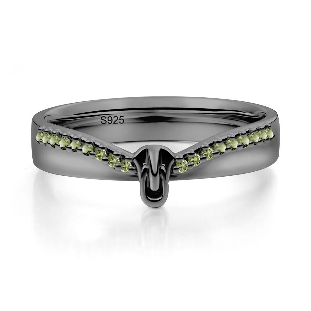 Unique Half Eternity Peridot Wedding Band Ring - Image 7