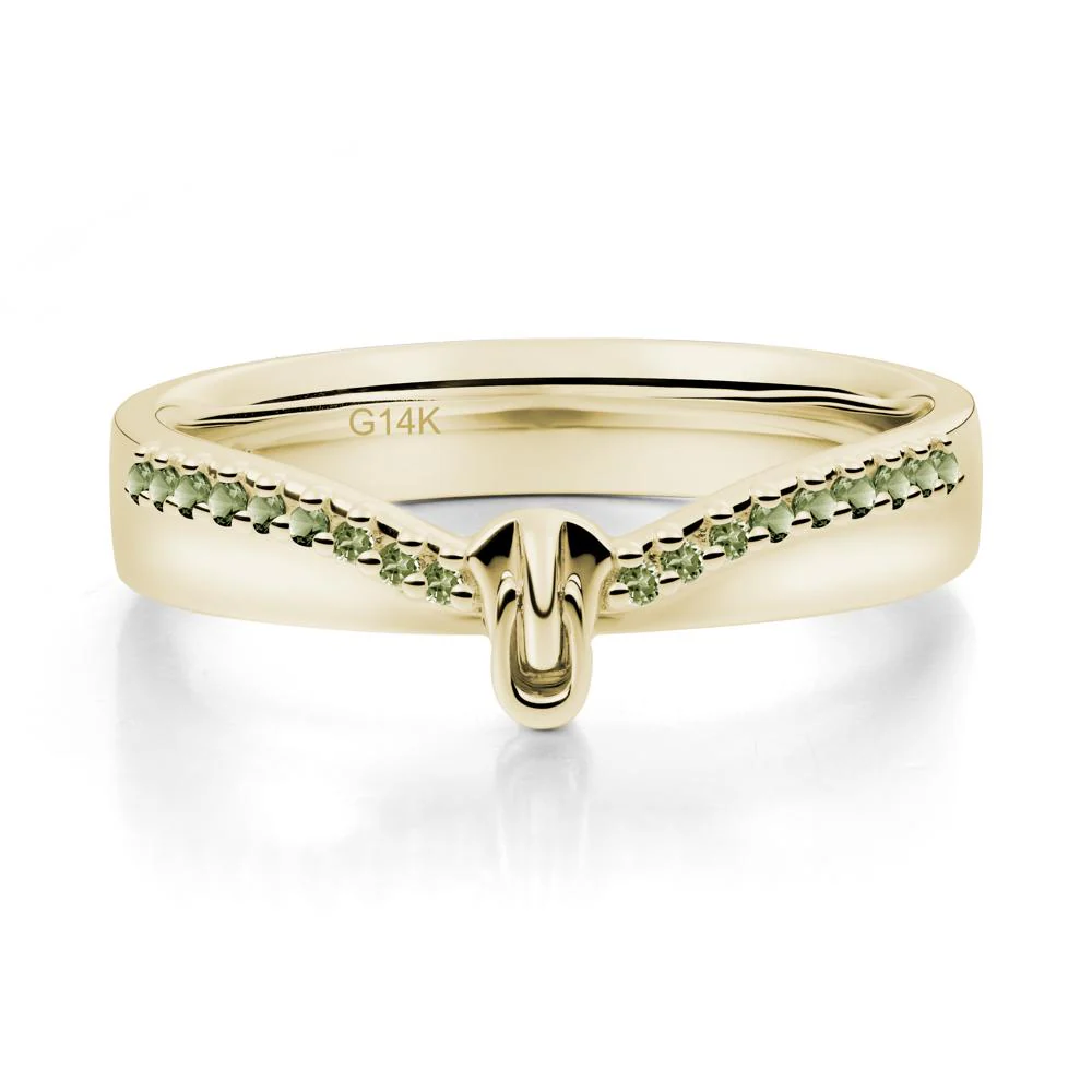 Unique Half Eternity Peridot Wedding Band Ring - Image 8