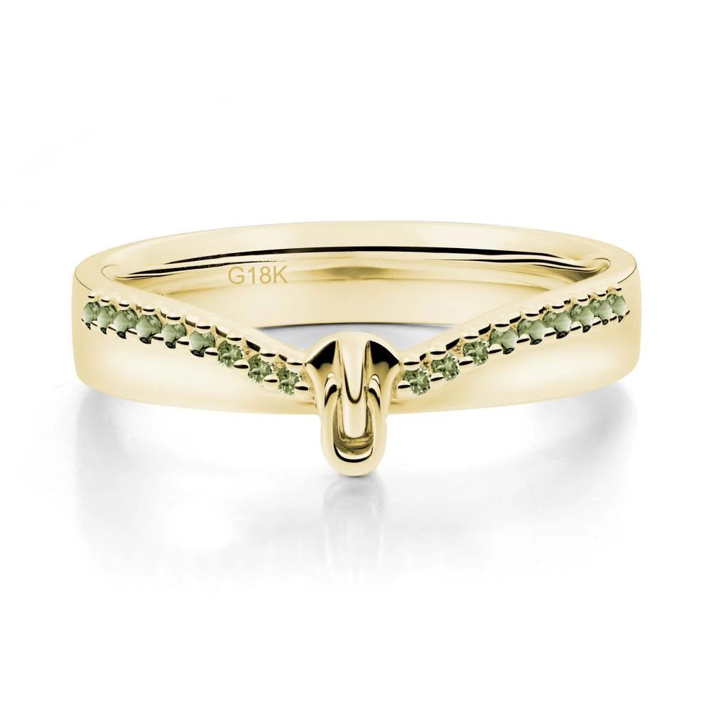 Unique Half Eternity Peridot Wedding Band Ring - Image 9