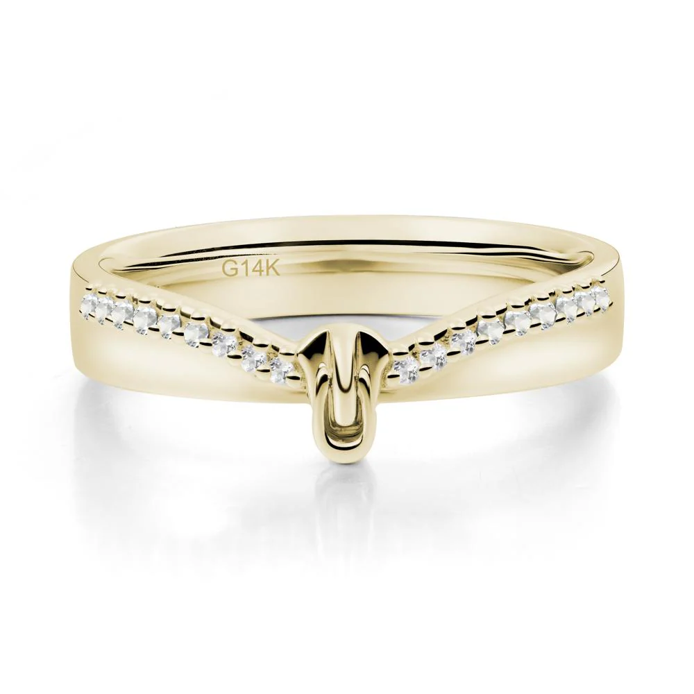 Unique Half Eternity White Topaz Wedding Band Ring