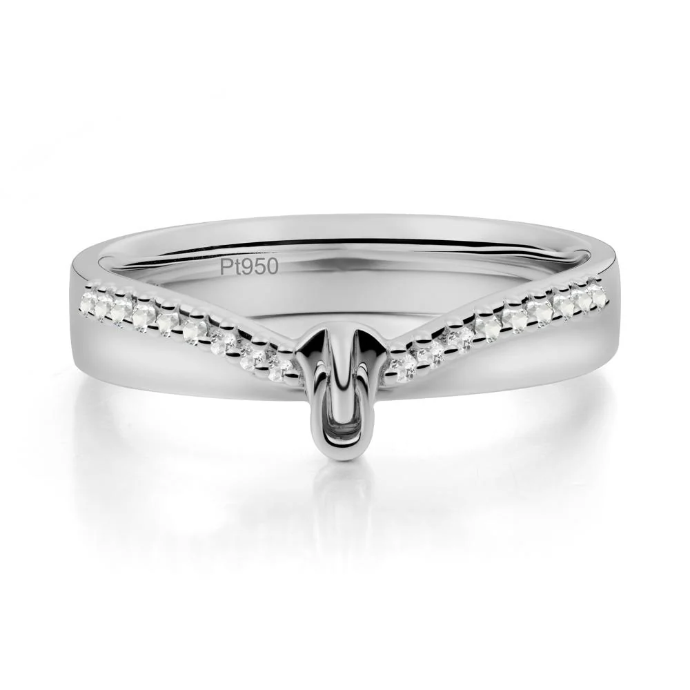 Unique Half Eternity White Topaz Wedding Band Ring - Image 3