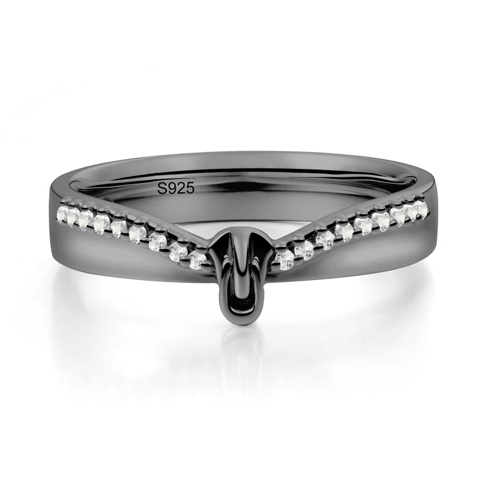 Unique Half Eternity White Topaz Wedding Band Ring - Image 4