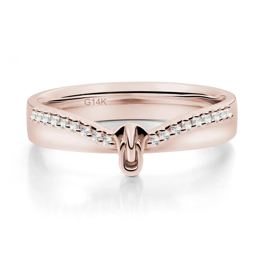 Unique Half Eternity White Topaz Wedding Band Ring - Image 5