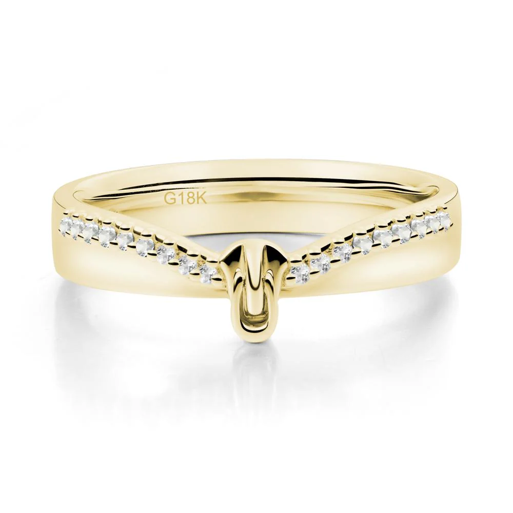 Unique Half Eternity White Topaz Wedding Band Ring - Image 6
