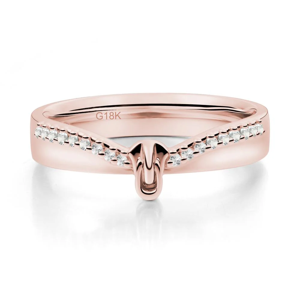 Unique Half Eternity White Topaz Wedding Band Ring - Image 8