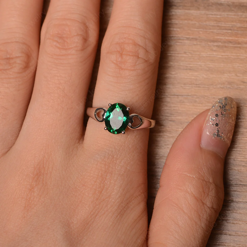 Emerald Oval Cut Engagement Ring - Image 4