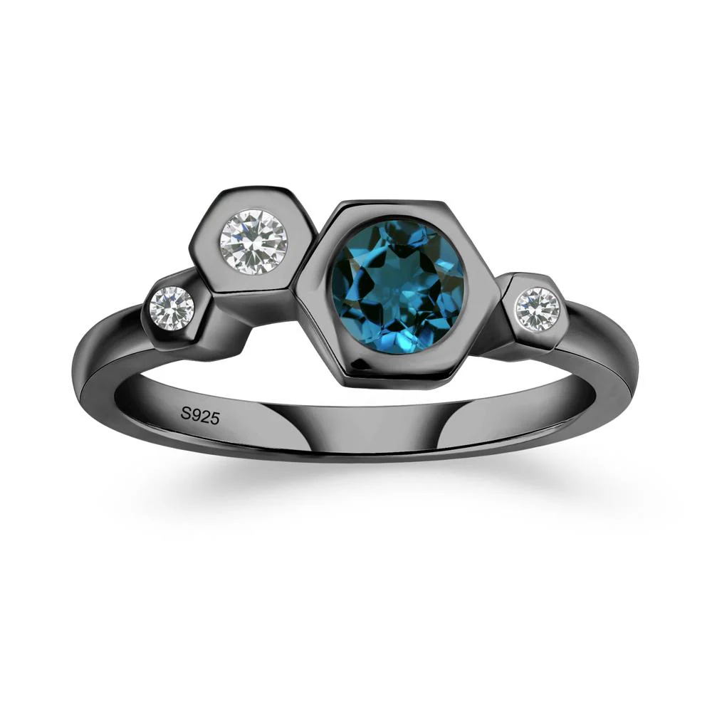 Unique London Blue Topaz Constellation Ring - Image 2