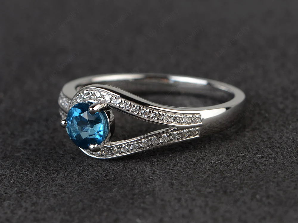 Unique London Blue Topaz Engagement Ring - Image 2
