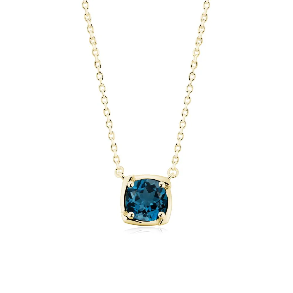 Unique London Blue Topaz Solitaire Pendant Necklace - Image 6