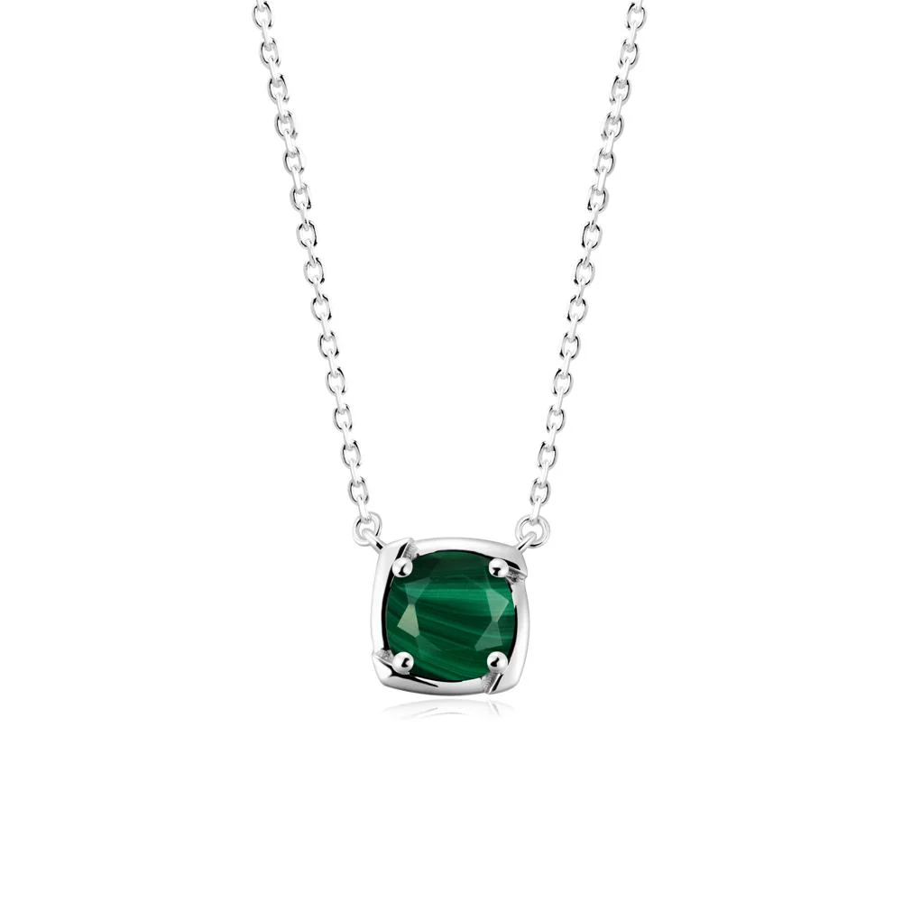 Unique Malachite Solitaire Pendant Necklace - Image 2