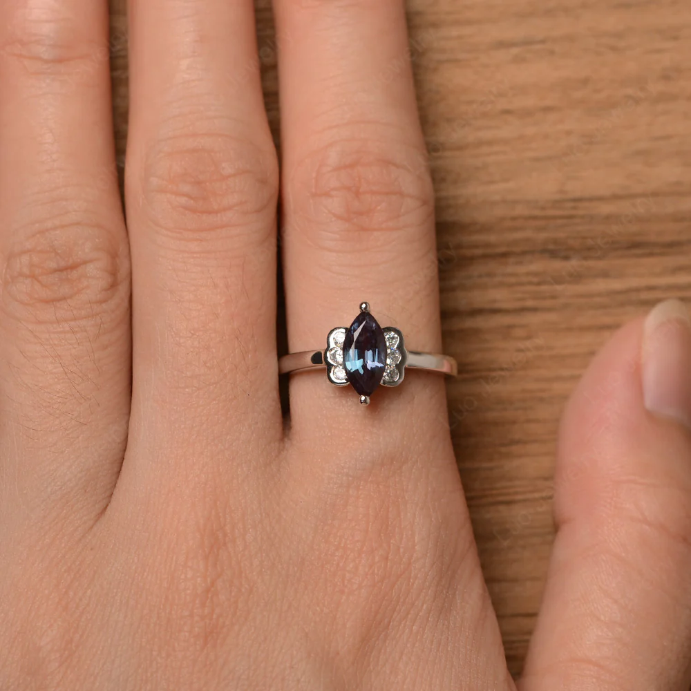 Unique Alexandrite Marquise Cut Ring - Image 4
