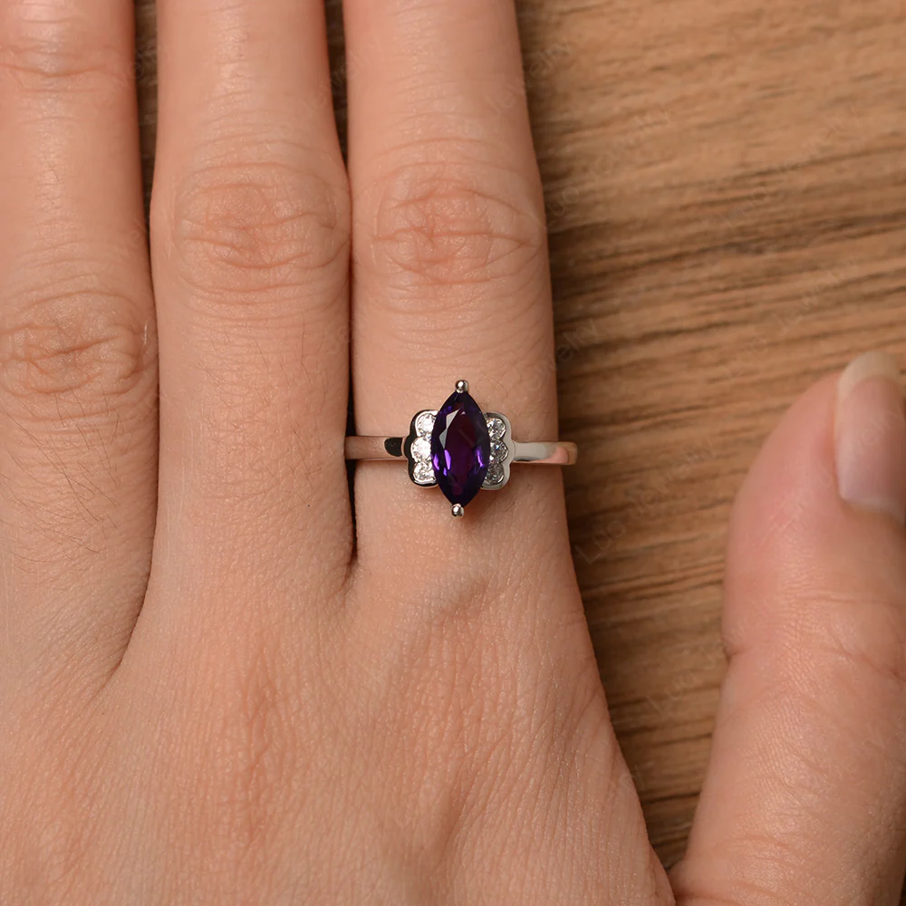 Unique Amethyst Marquise Cut Ring - Image 4