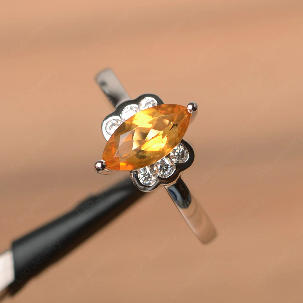 Unique Citrine Marquise Cut Ring - Image 2