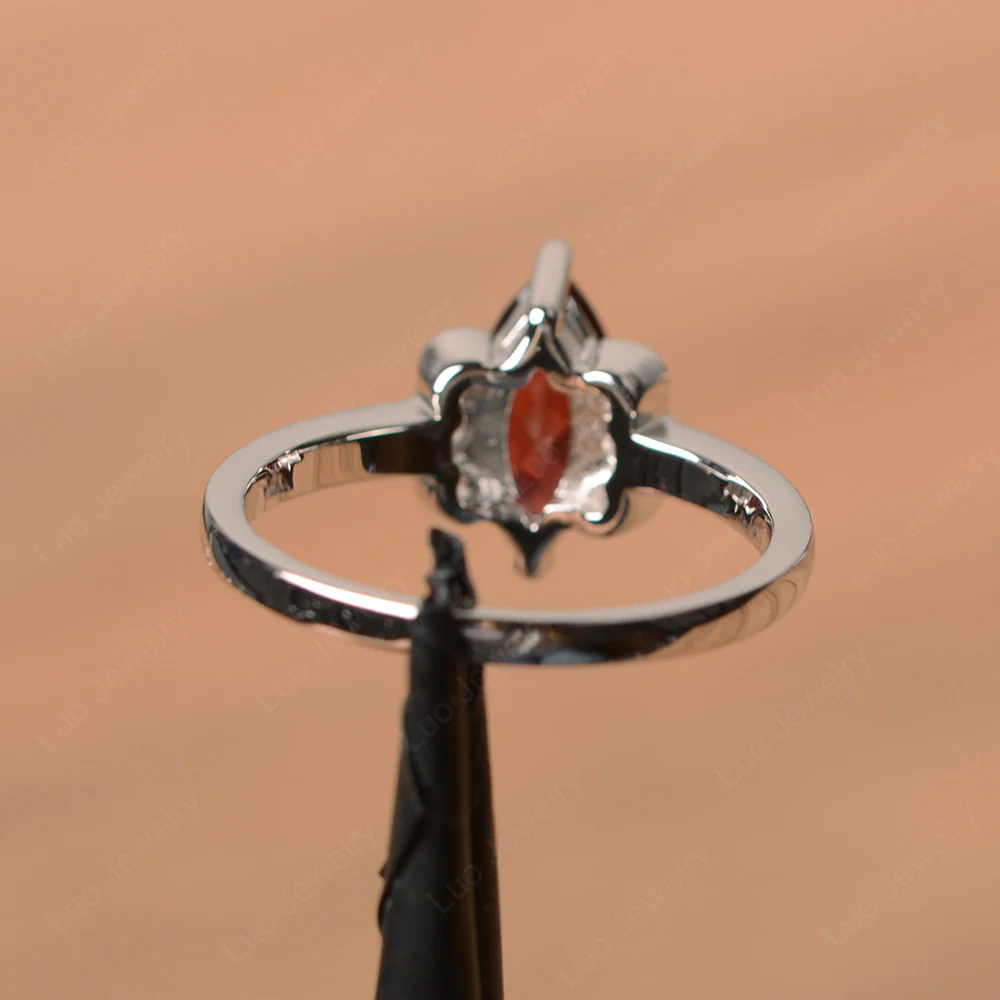 Unique Garnet Marquise Cut Ring - Image 3