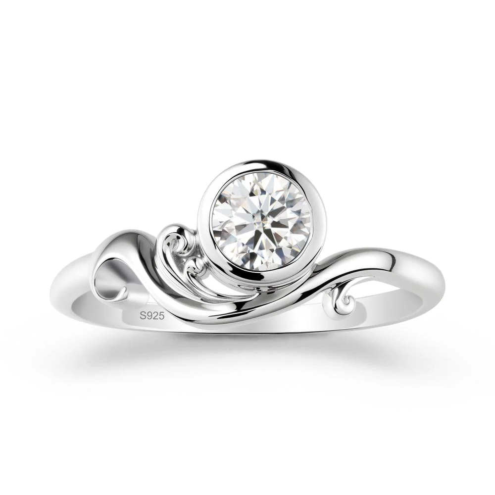Unique Moissanite Wave Ring - Image 9