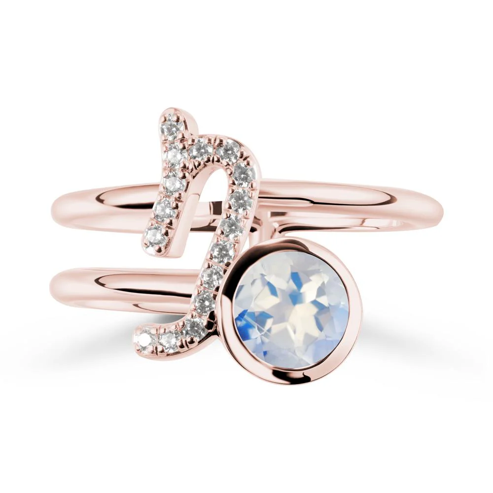 Unique Moonstone Capricorn Zodiac Ring -Steadfast & Enduring - Image 4