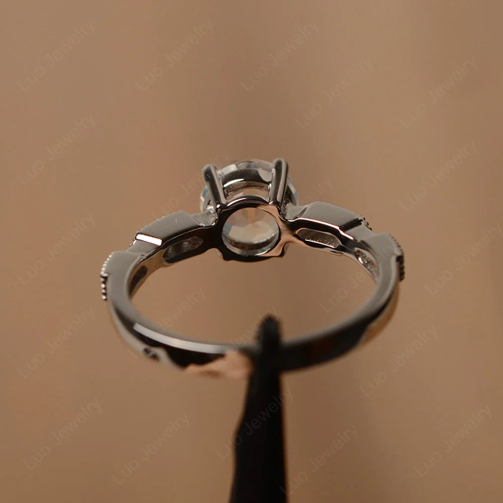 Unique Moonstone Milgrain Ring - Image 4