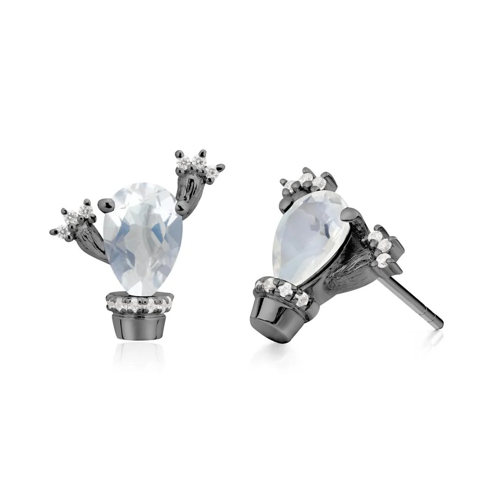 Unique Moonstone Stud Earrings - Image 6