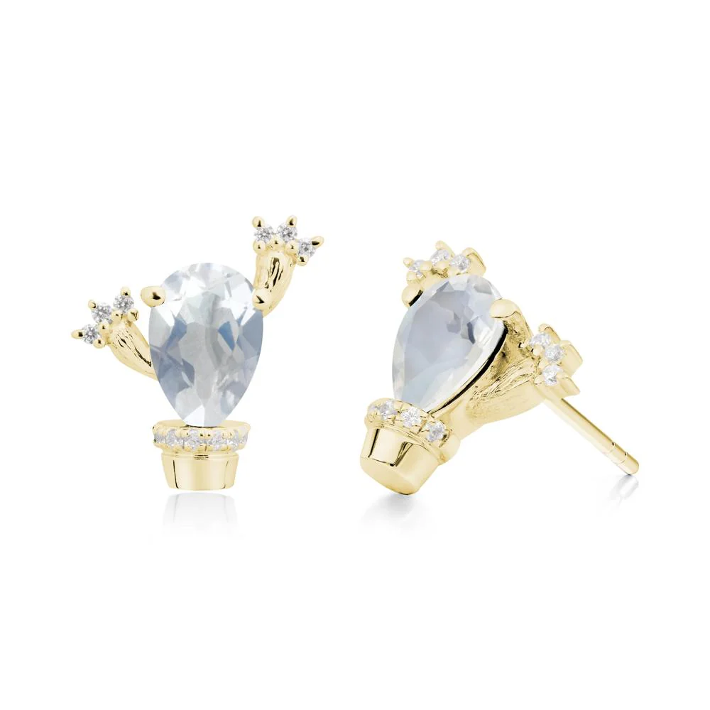 Unique Moonstone Stud Earrings - Image 8