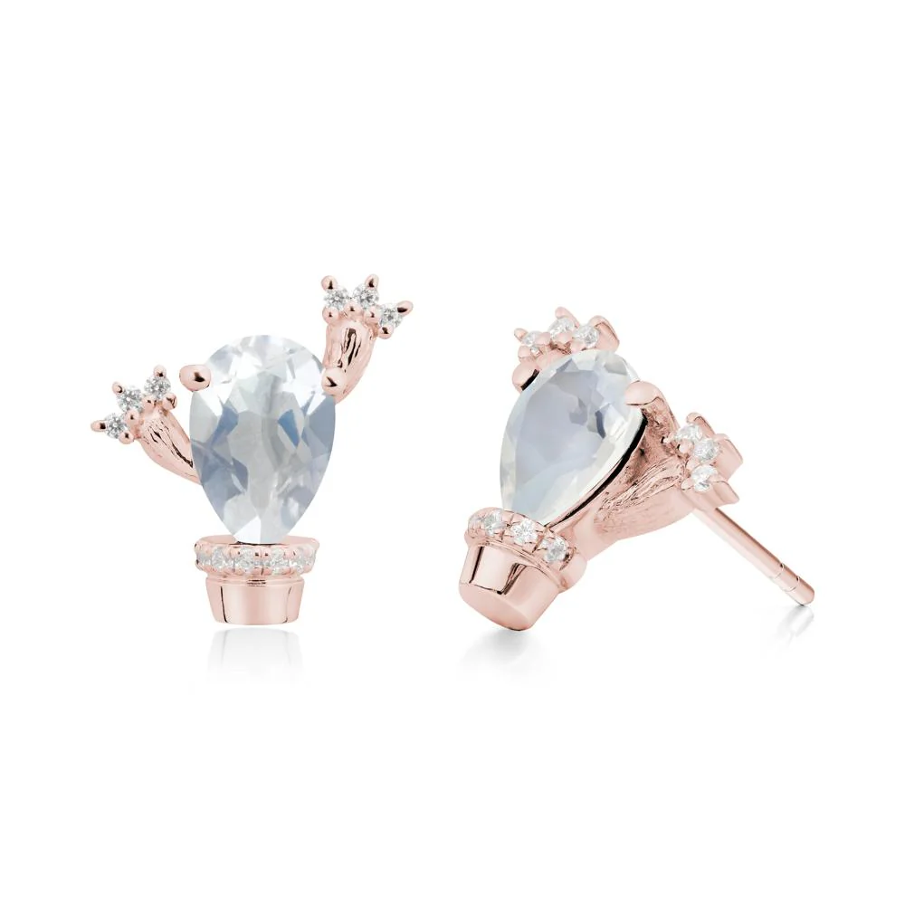 Unique Moonstone Stud Earrings - Image 9