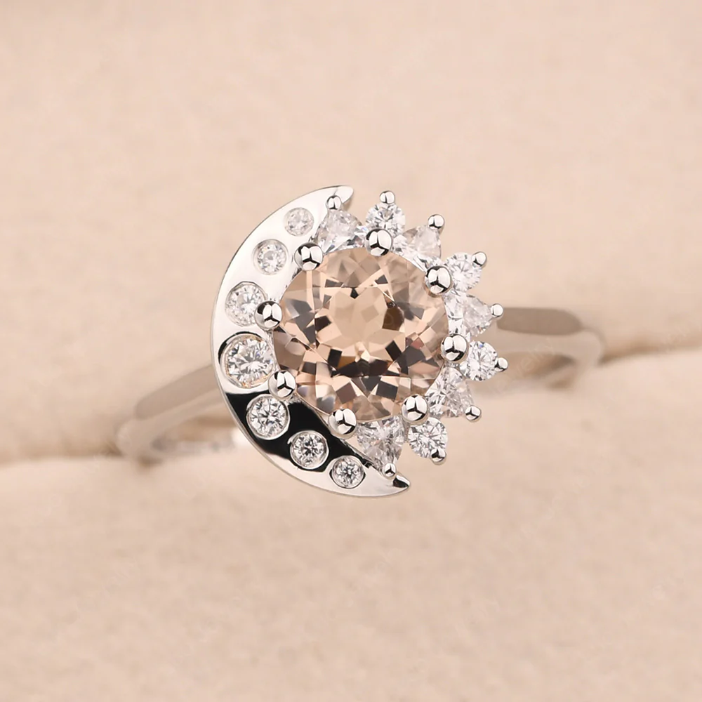 Morganite Moon and Sun Ring - Image 2