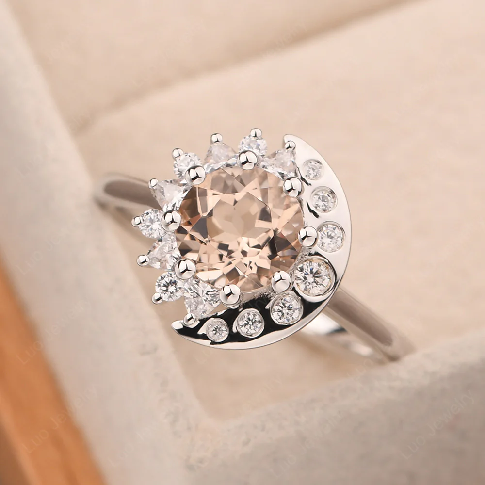 Morganite Moon and Sun Ring - Image 3