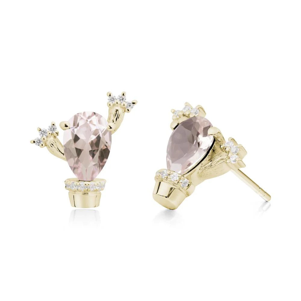 Unique Morganite Stud Earrings - Image 4
