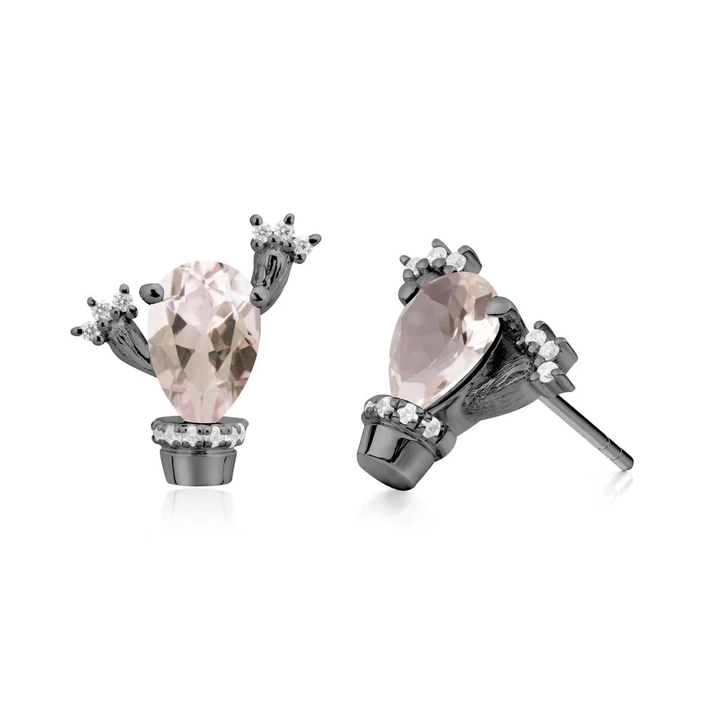 Unique Morganite Stud Earrings - Image 5