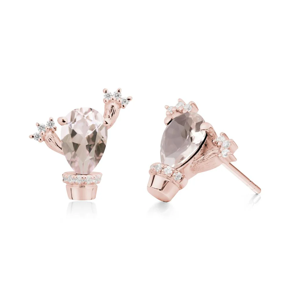 Unique Morganite Stud Earrings - Image 7