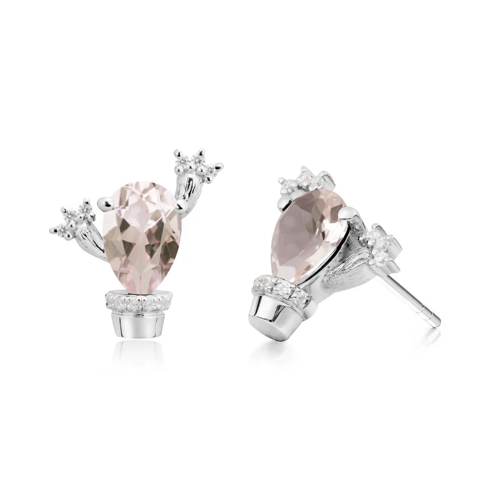 Unique Morganite Stud Earrings - Image 8