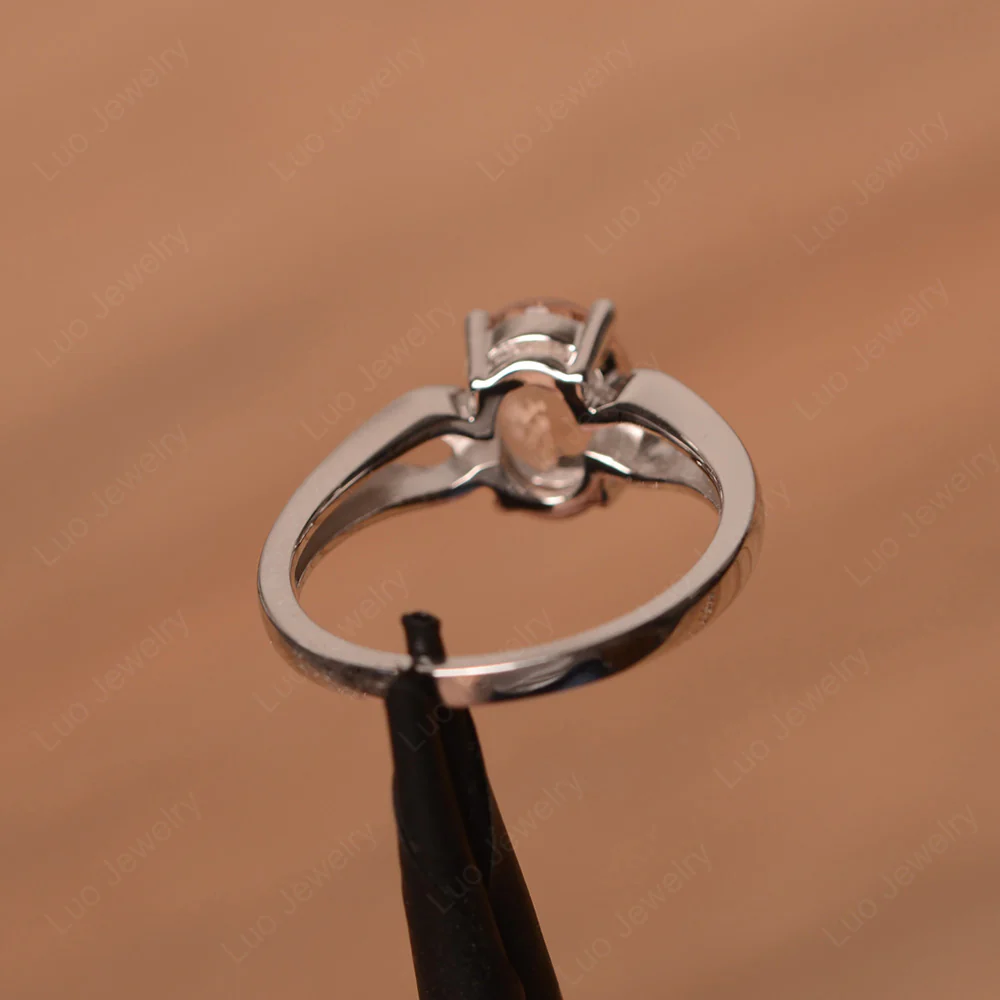 Morganite Oval Cut Engagement Ring - Image 3