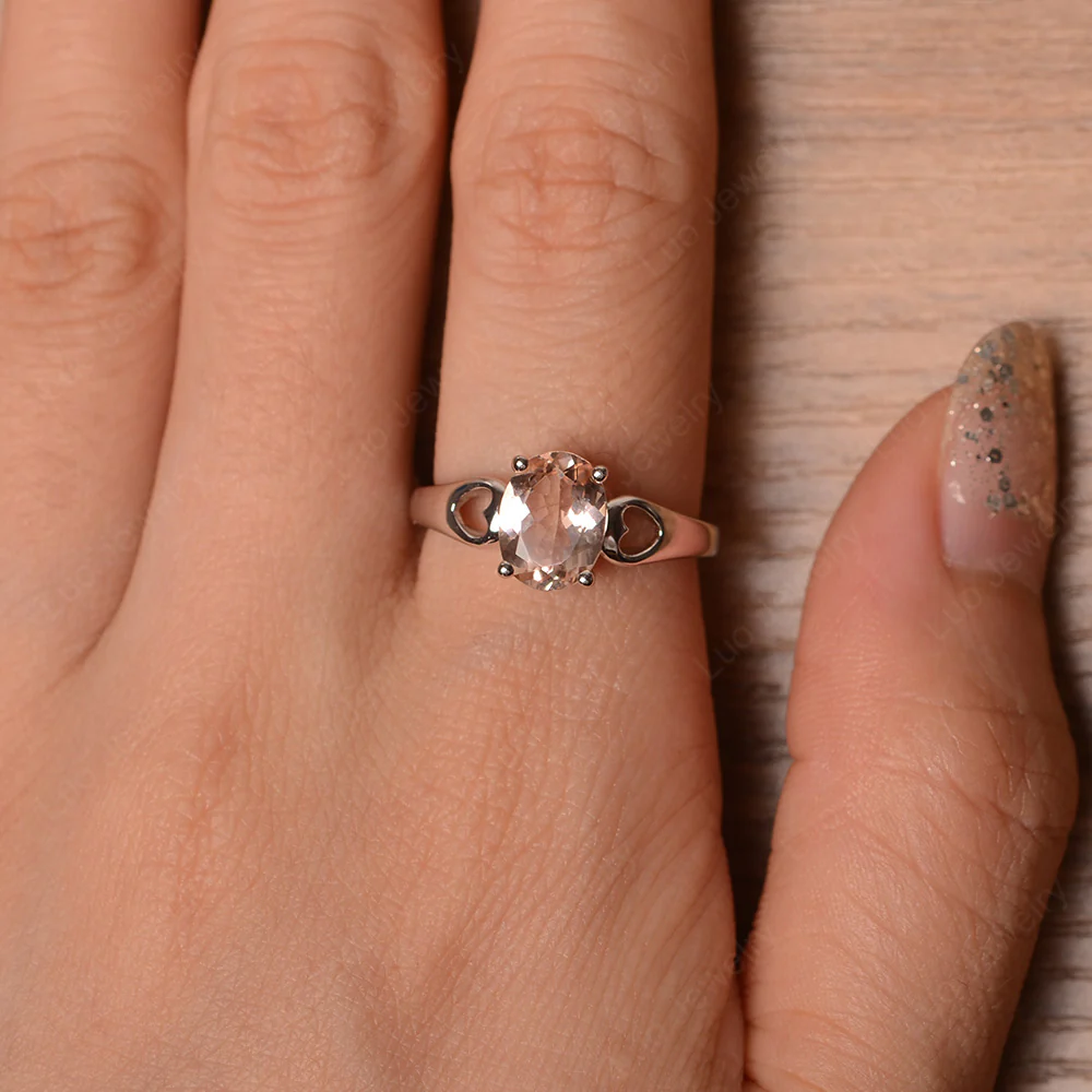 Morganite Oval Cut Engagement Ring - Image 4