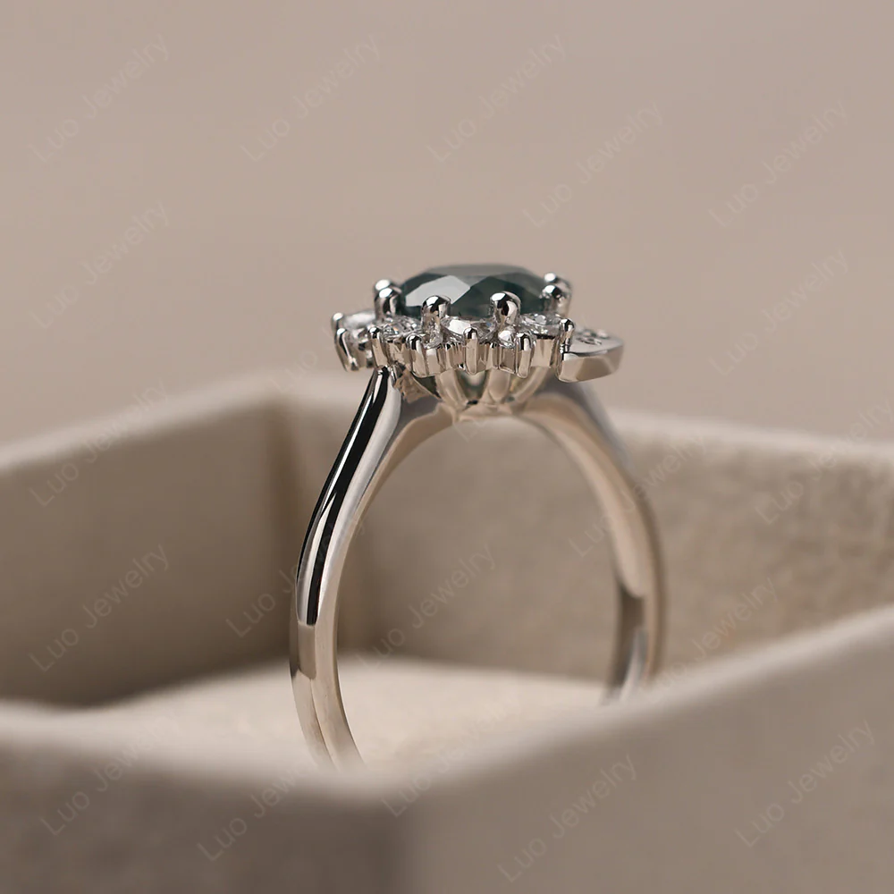Moss Agate Sun and Moon Ring - Image 5