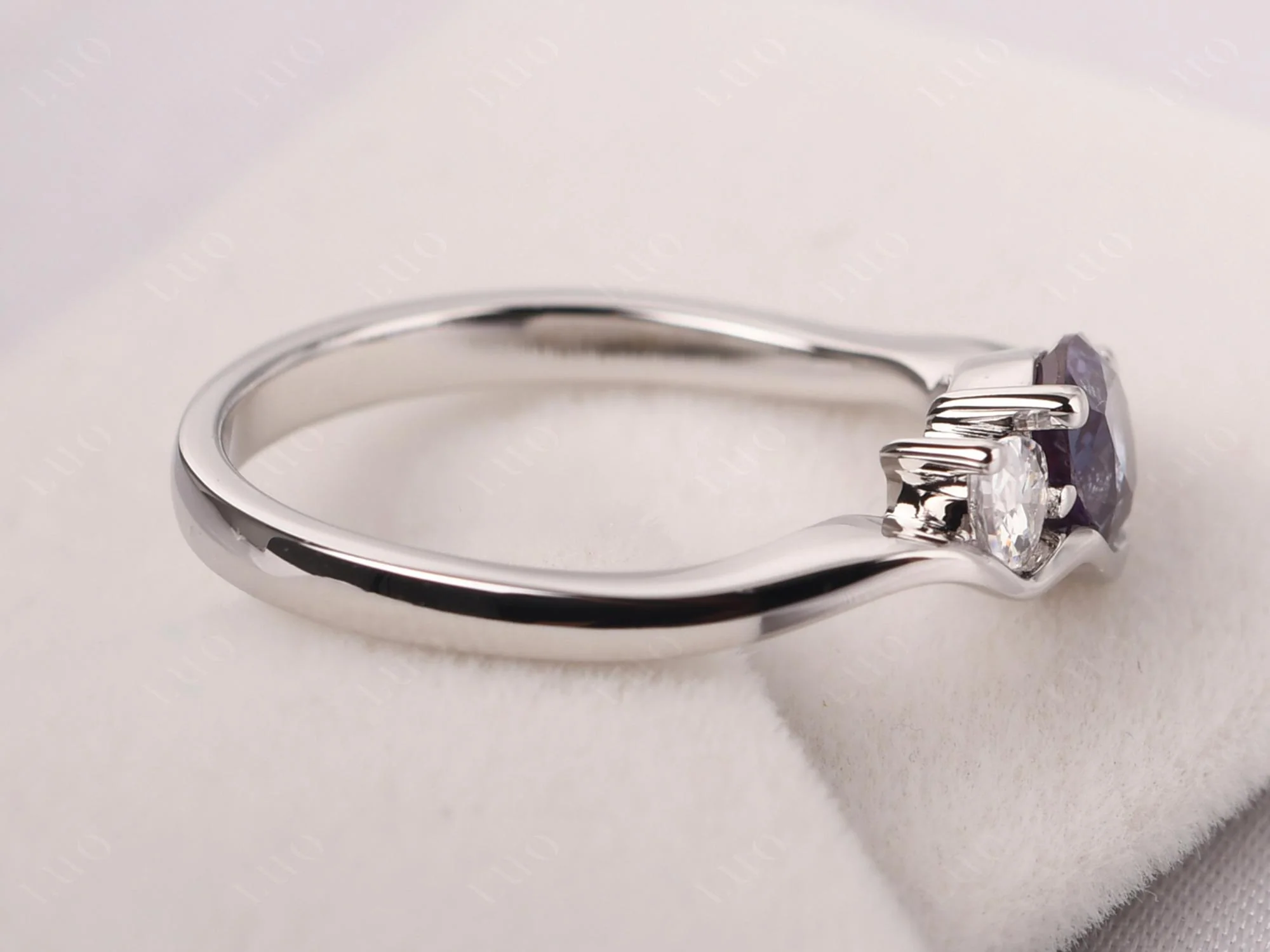 Unique 2 Stones Alexandrite Mothers Ring - Image 4