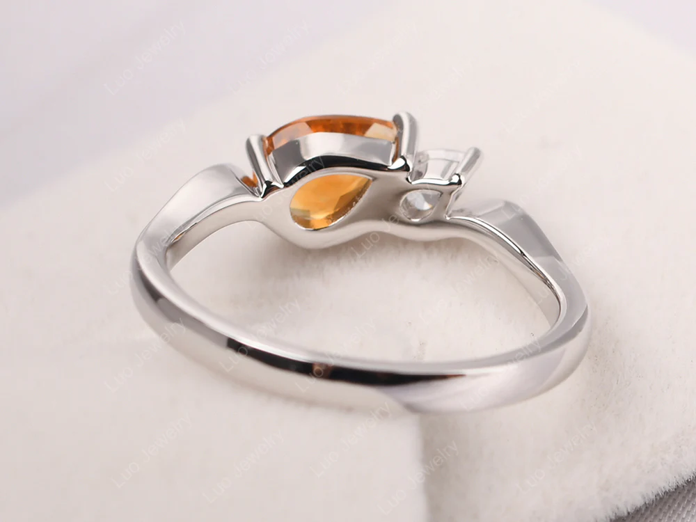 Unique 2 Stones Citrine Mothers Ring - Image 3
