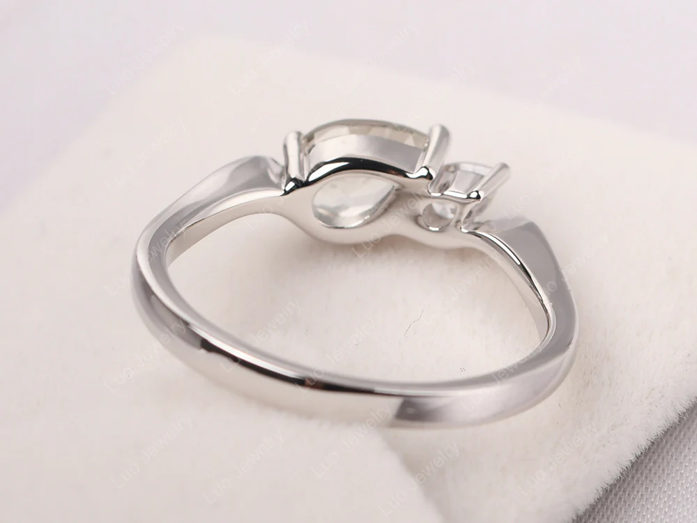 Unique 2 Stones Green Amethyst Mothers Ring - Image 3