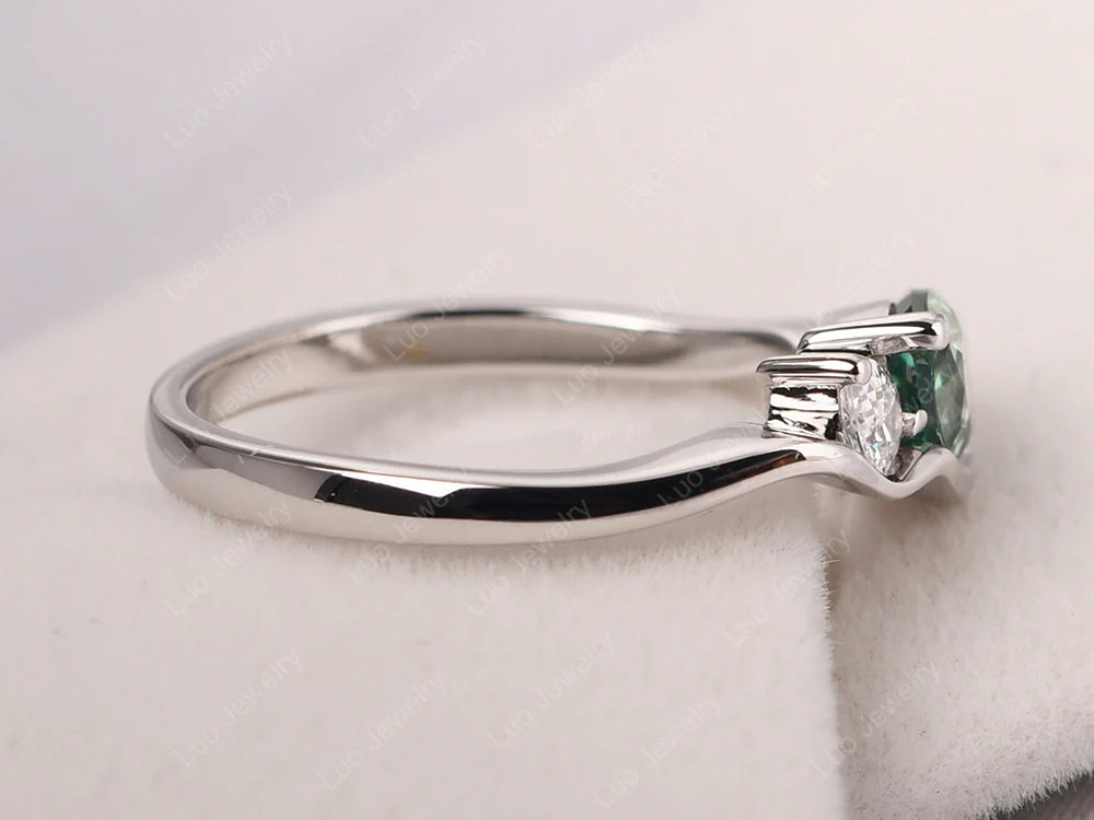 Unique 2 Stones Green Sapphire Mothers Ring - Image 4