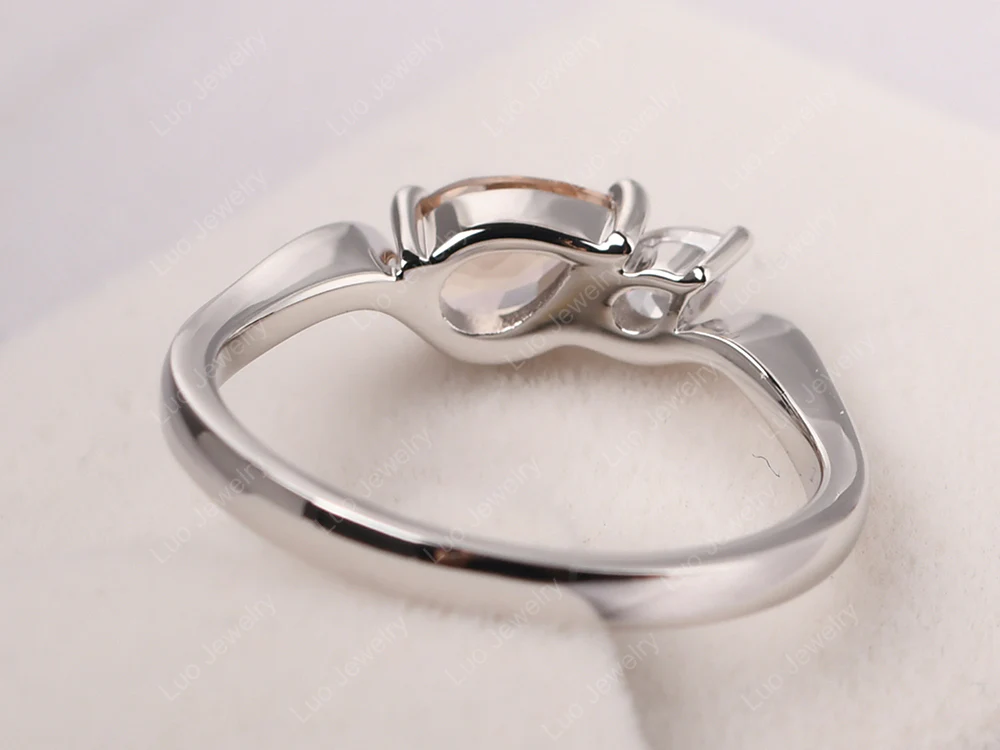 Unique 2 Stones Morganite Mothers Ring - Image 3