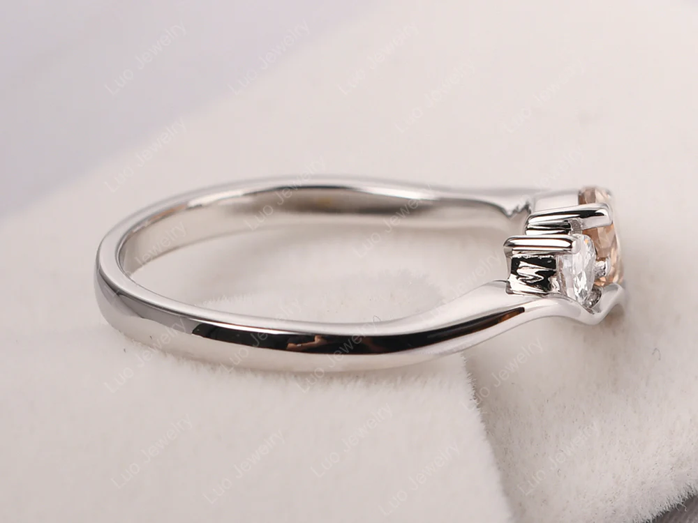 Unique 2 Stones Morganite Mothers Ring - Image 4