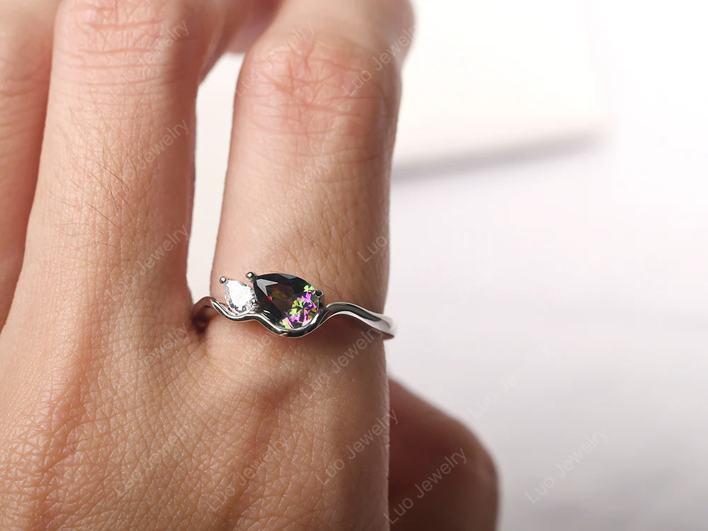 Unique 2 Stones Mystic Topaz Mothers Ring - Image 5