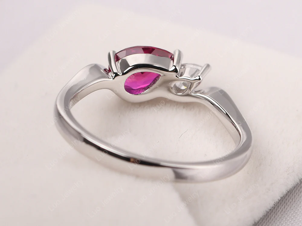 Unique 2 Stones Ruby Mothers Ring - Image 3