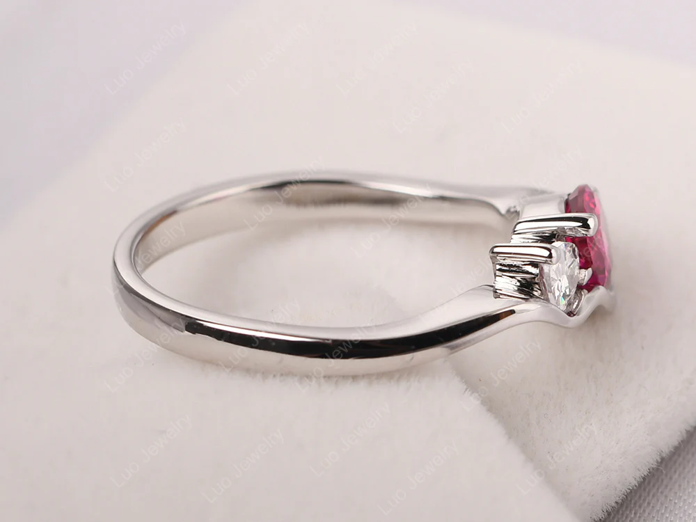 Unique 2 Stones Ruby Mothers Ring - Image 4