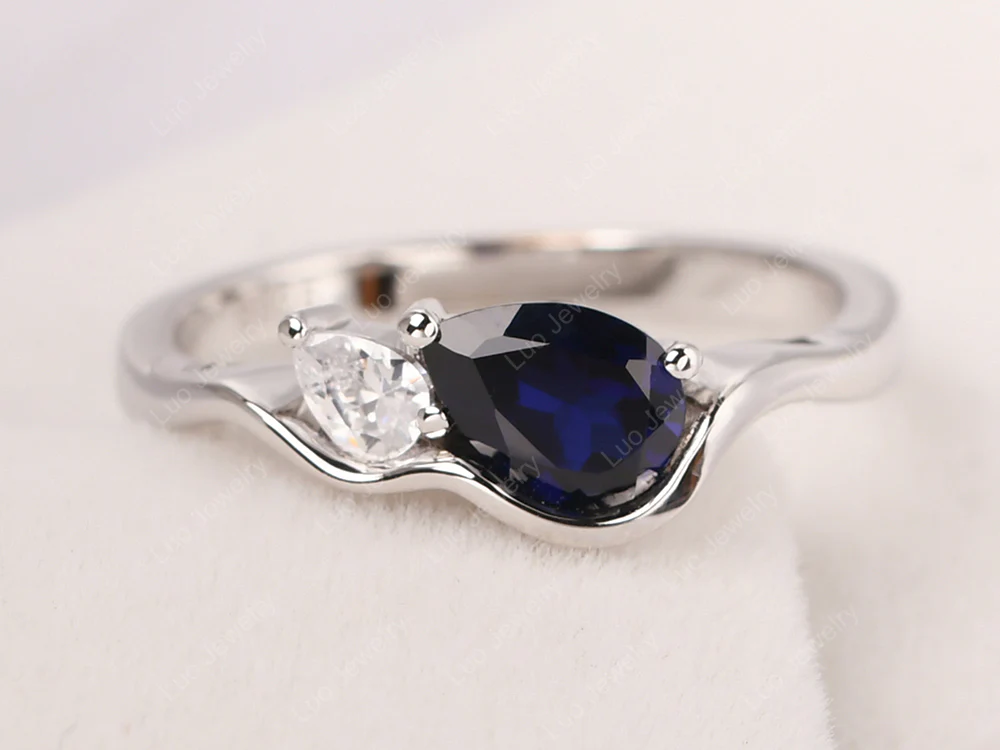 Unique 2 Stones Sapphire Mothers Ring