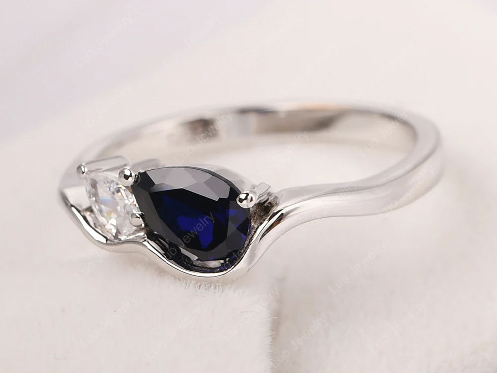 Unique 2 Stones Sapphire Mothers Ring - Image 2