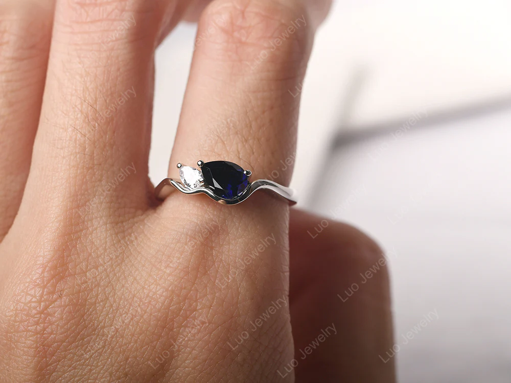 Unique 2 Stones Sapphire Mothers Ring - Image 5